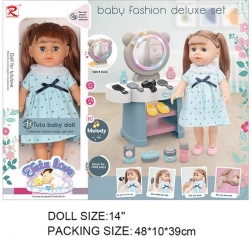 Dukke Kinga med Toaletbord og Tilbehør