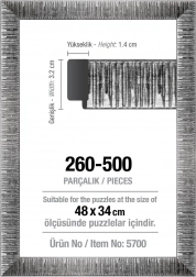 Ramme til puslespil 48 × 34 cm sølvfarvet