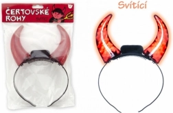 Lysende djævlehorn på batteri 15 cm