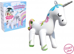 Oppustelig enhjørning med vandfontæne 220 × 160 × 80 cm – tjekkisk emballage