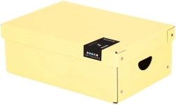 Lamineret opbevaringsboks PASTELINI, lille, gul