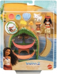 Legesæt lille dukke Vaiana og søster i landsbyen