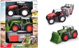 Dickie Toys sæt landbrugskøretøjer FENDT (traktor, bulldozer, trailer) 9 cm