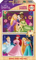 Træpuslespil DISNEY prinsesser 2×50 brikker