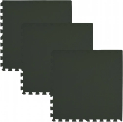 Skummåtte HUMBI 180 × 60 cm – store vandafvisende puslespil, 3 stk., sort