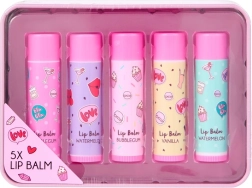 Sæt med læbepomader i metaldåse