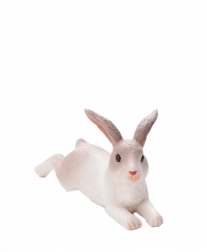 MOJO kanin liggende – realistisk plastfigur