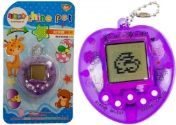 Elektronisk Tamagotchi-spil lilla med kort kæde