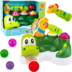 Interaktiv krokodille med hammer og rutsjebane