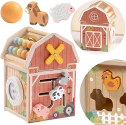 Træaktivitetsstald med tæller og sorter TOOKY TOY