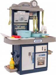 Interaktivt legekøkken med lys og lyde til børn, 28 dele – Blå