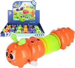 Optrækkelig larve – plastlegetøj der bevæger sig, 14 cm