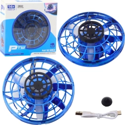 Flyvende UFO-disk med LED-belysning og gyroskop - Blå