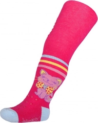 bomuldsstrømpebukser New Baby med skridsikring Happy Cat rosa 104