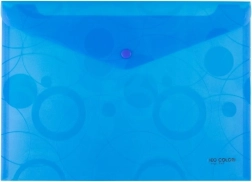 Dokumentlomme med trykknap A4 NEO COLORI blå