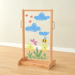 Masterkidz dobbeltsidet gennemsigtig malestaffeli-tavle til børn