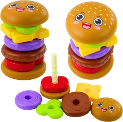 Stablegespil hamburger til børn, farverig, 7 dele