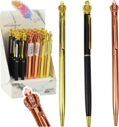 Automatisk metalpen Krone blæk blå 1,0 mm