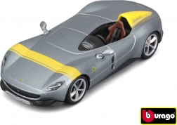 Metalmodelbil 1:43 BBURAGO Ferrari Monza SP1 sølv/gul