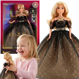 Woopie Royal Lily-dukke i sort- og guldfarvet kjole, 30 cm