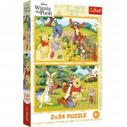Puslespil 2x24 Disney Peter Plys - En dag i haven