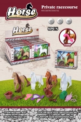 Legetøj hest med kam og tilbehør, sæt