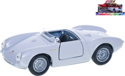 Welly Porsche 550 Spyder metalbilmodel sølvfarvet 12 cm