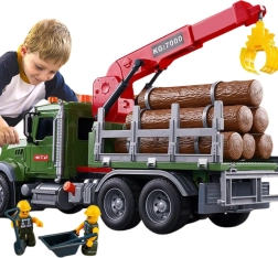 Lastbil med kran til tre6transport med lys- og lydeffekter