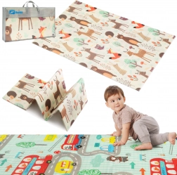 Humbi dobbeltsidet foldbar skummåtte XPE 120 × 180 skov og gader