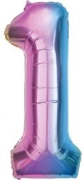Folieballon tal 1 regnbue 85 cm