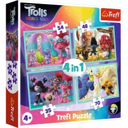 Puzzle TREFL Trolls 2: Verdens-turné 4i1 (35, 48, 54, 70 brikker)