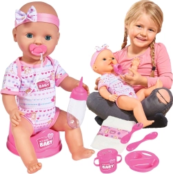Simba New Born Baby funktionel dukke 43 cm med potte og tilbehør