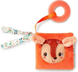 Lilliputiens mini stofbog med knitresider og bidering, rådyret Stella, 6 m+