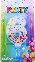 Fødselsdagslys tal 6 med prikker