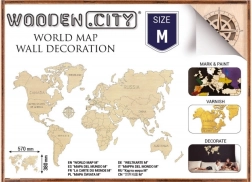 Træverdenskort M 57 × 38 cm WOODEN CITY