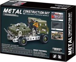 Metalbyggesæt Militærbil med tank