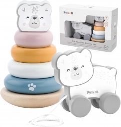 Viga PolarB trælegesæt isbjørn: stabelpyramide og træk-bamse