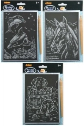 Skrabe-sølvbilleder A5, mix af motiver - 1 stk