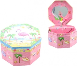 Musikalsk smykkeskrin med flamingo