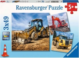 Puslespil RAVENSBURGER Byggemaskiner 3×49 brikker