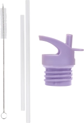 A Little Lovely Company sæt med låg, sugerør og børste til rustfri stålflaske 350 ml – Enhjørninge