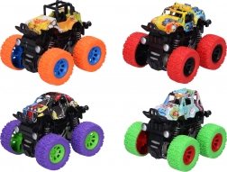 Terrængående bil med friktionsdrev og graffiti 9 cm