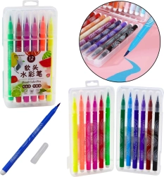 Akvarel-tuscher i organiser med 12 farver