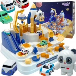 Interaktiv racerbane med biler Kosmiske eventyr Panda