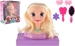 Friserhoved blond med tilbehør