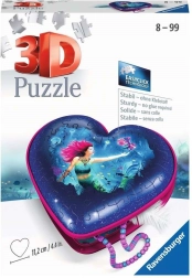 RAVENSBURGER 3D puslespil hjerte havfrue – smykkeskrin, 54 brikker