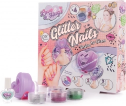 Sæt med glitrende negle Love and Hugs