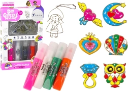 Vitrage-hængedekorationer til maling – sæt med 6 stk med hurtigtørrende farver