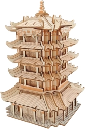 Træ 3D-puslespil Yellow Crane Tower