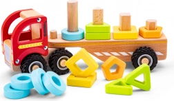 Træsorte-lastbil med farvede former